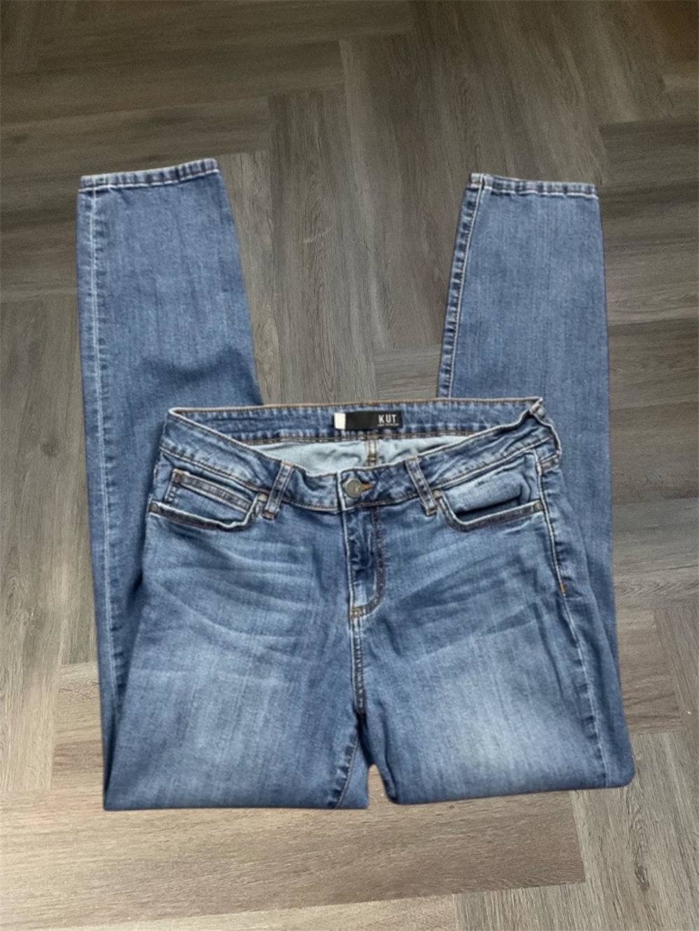 Kut from the Kloth‎ Slim Straight Leg Jeans Womens 12 Blue Preppy Boho Classic